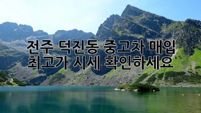 전주 덕진동 중고차 매입 최고가 시세 확인하세요!